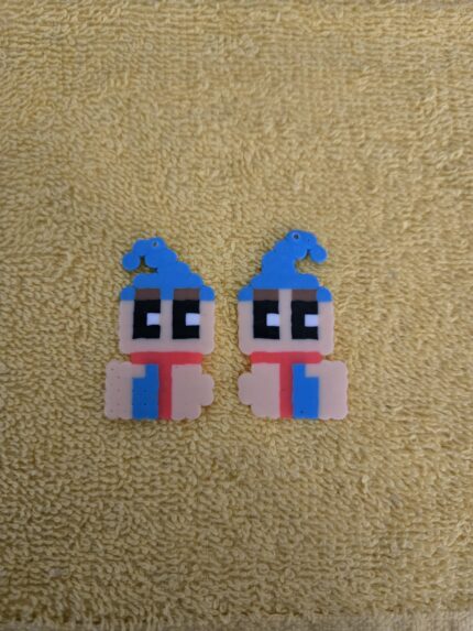 Labyrinth Worm Perler Bead Earrings